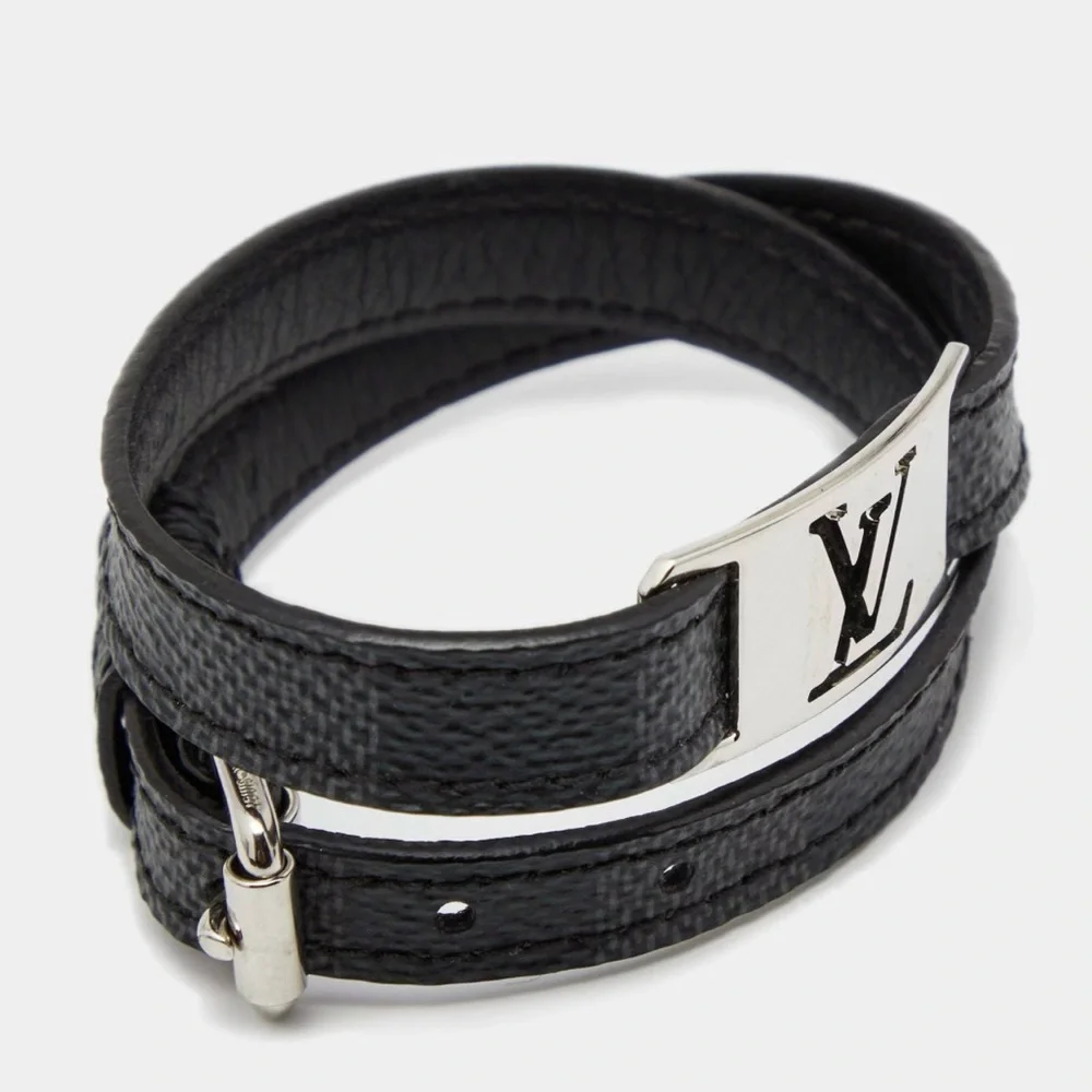 Louis Vuitton Damier Graphite Sign It Double Wrap Bracelet